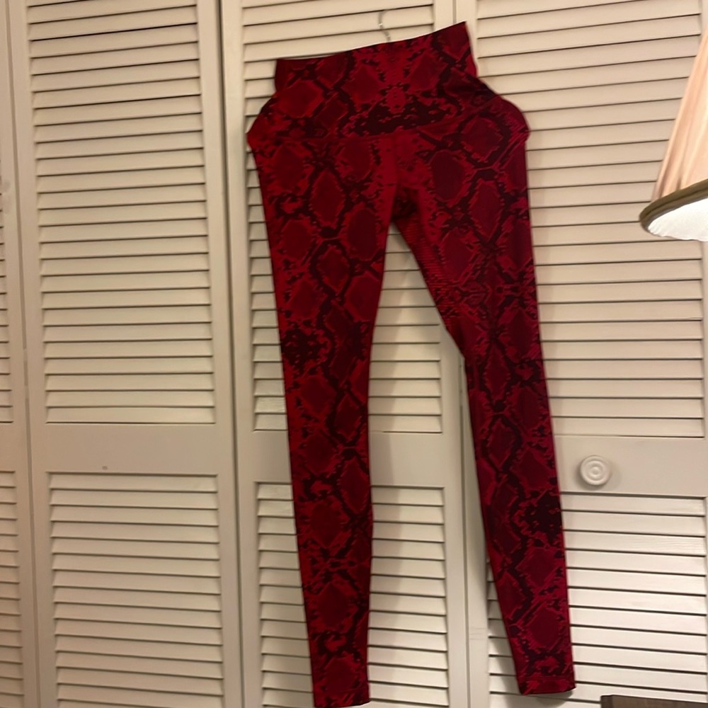 Lululemon Red & Black Snake Print yoga pants